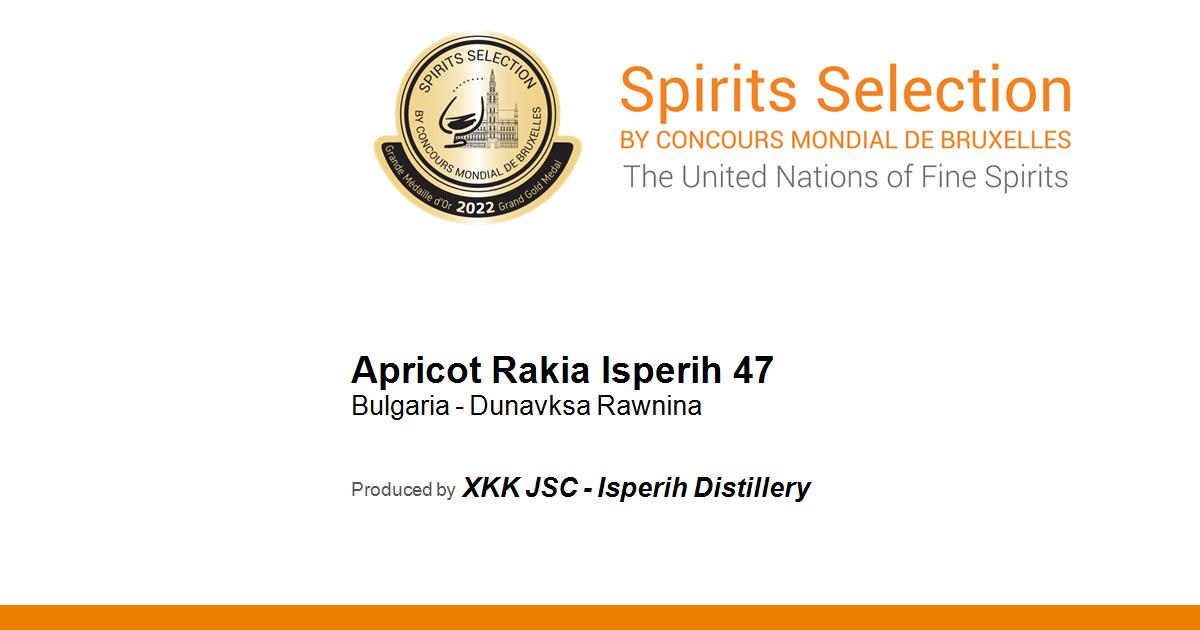 Apricot Rakia Apricot Rakia Isperih 47 • Spirits Selection