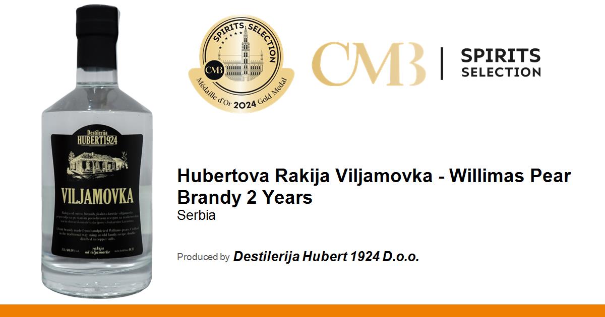 Pear Rakija Hubertova Rakija Viljamovka - Willimas Pear Brandy 2 Years • Spirits ...