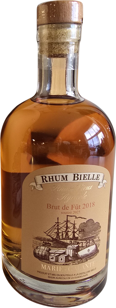 Rhum Bielle Vieux Agricole de Marie Galante Brut de Fût 55° 2018
