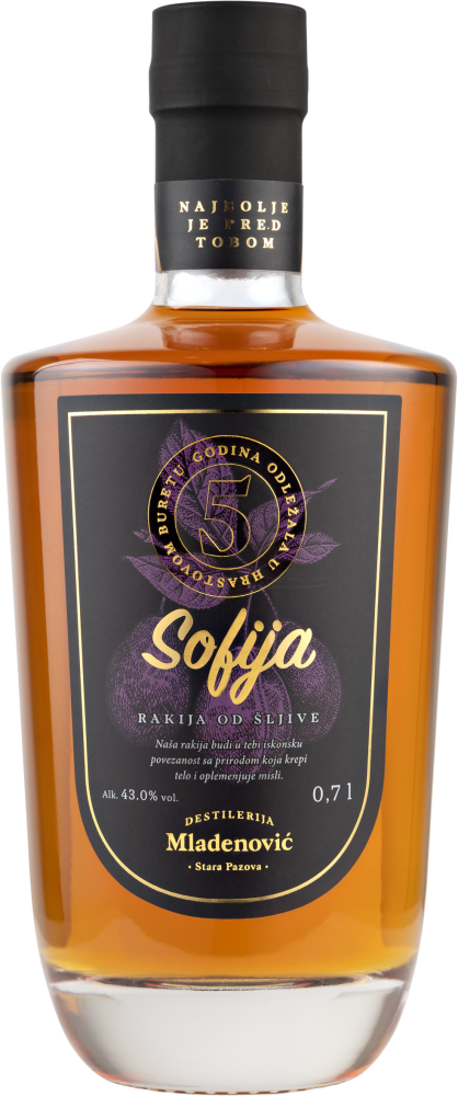 Sofija 0,7 Rakija Plum 5 years old